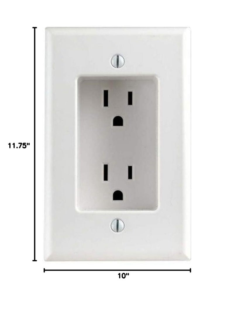 Leviton 689-W 15 Amp 1-Gang Recessed Duplex Receptacle, Residential Grade, with Screws Mounted to Housing, White - Image 2